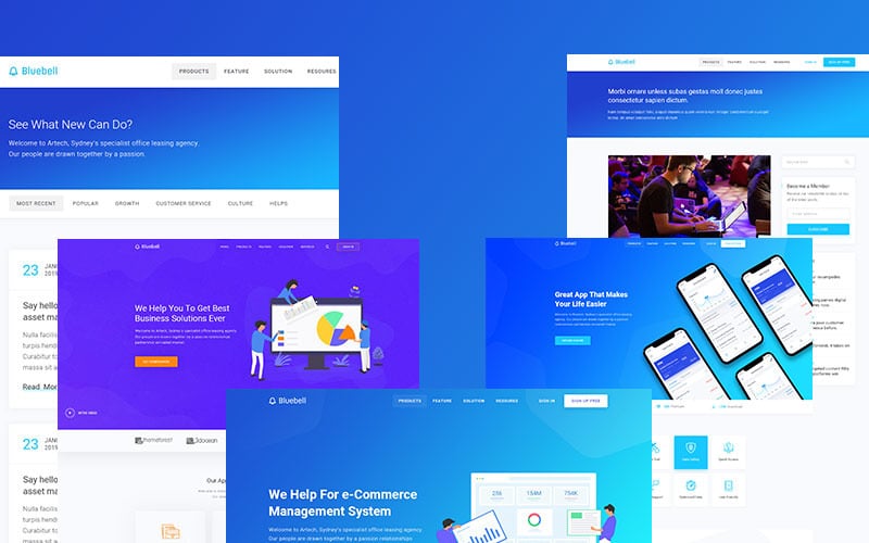 551 bluebell software web app and startup tech company wordpress theme