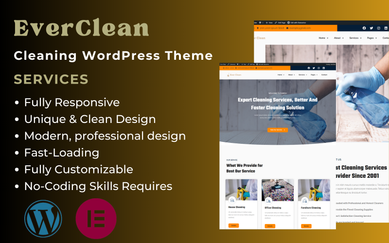 557 everclean cleaning services company elementor wordpress theme