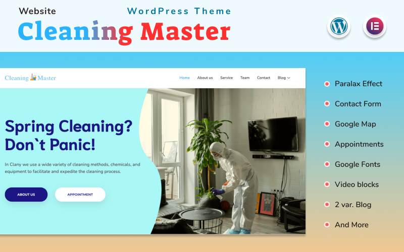 565 cleaning master website with blog elementor wordpress theme