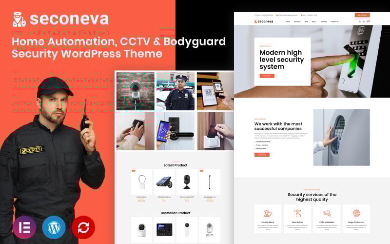 589 seconeva home automation cctv and bodyguard security wordpress theme