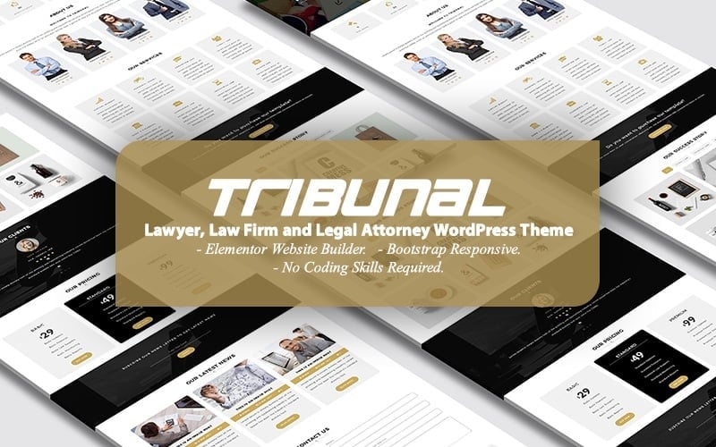 598 tribunal lawyer law firm and legal attorney landing page wordpress theme