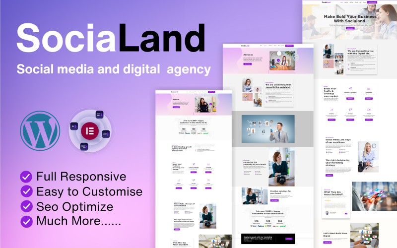 601 socialand digital marketing agency portfolio wordpress theme