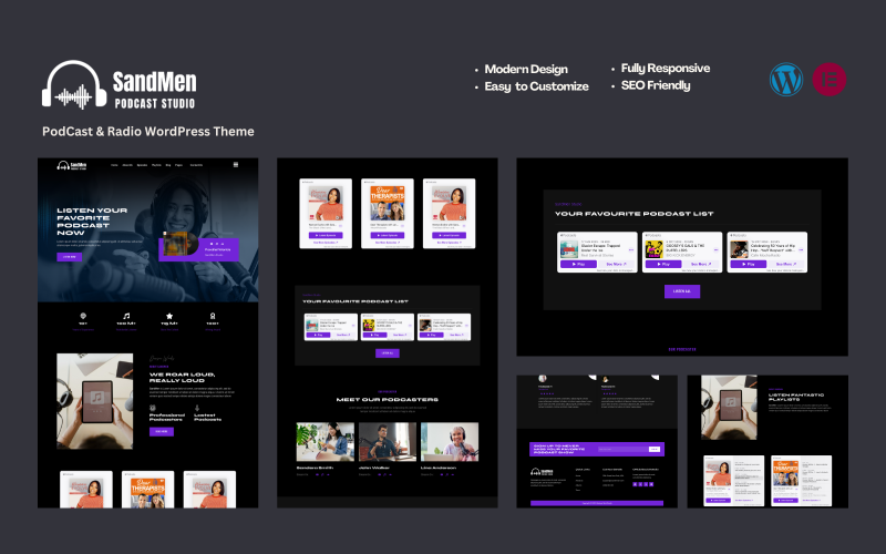 617 sandmen podcast and radio studio wordpress website