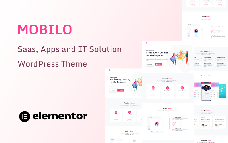 645 mobilo saas apps landing and it solution one page wordpress theme