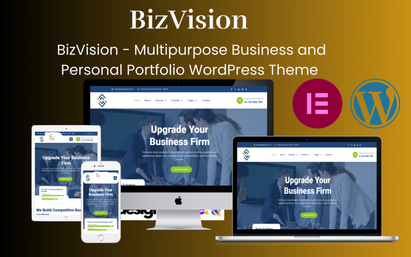 650 bizvision multipurpose creative and personal portfolio and business wordpress theme