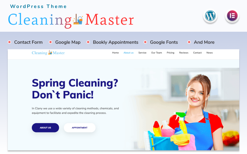680 cleaning master landing page with blog wordpress theme