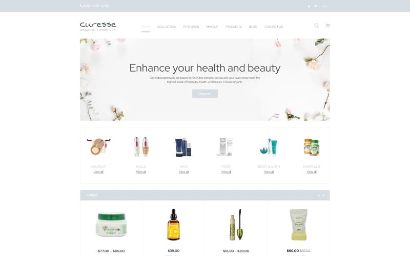97 curesse spa cosmetics store shopify theme