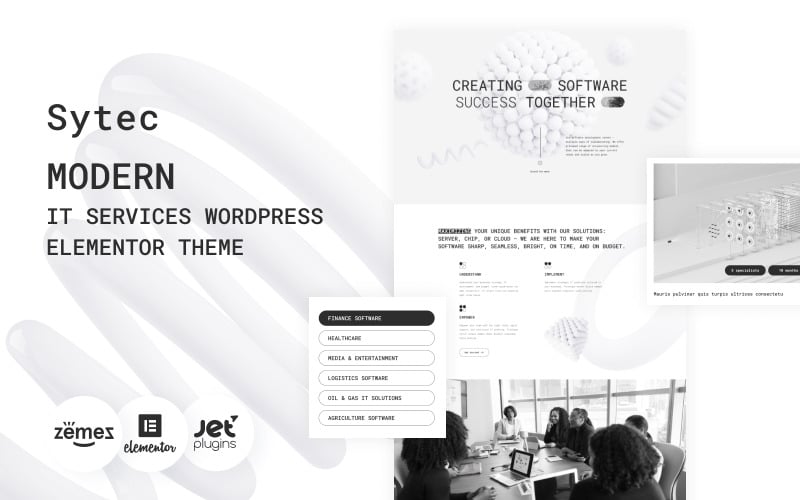 99 sytec modern it services landing wordpress elementor theme