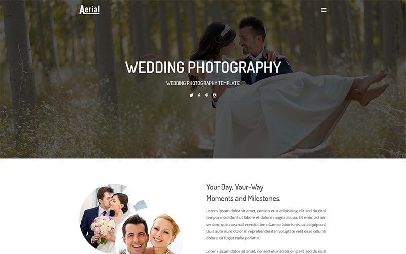 aerial wedding photography website template 68821 original