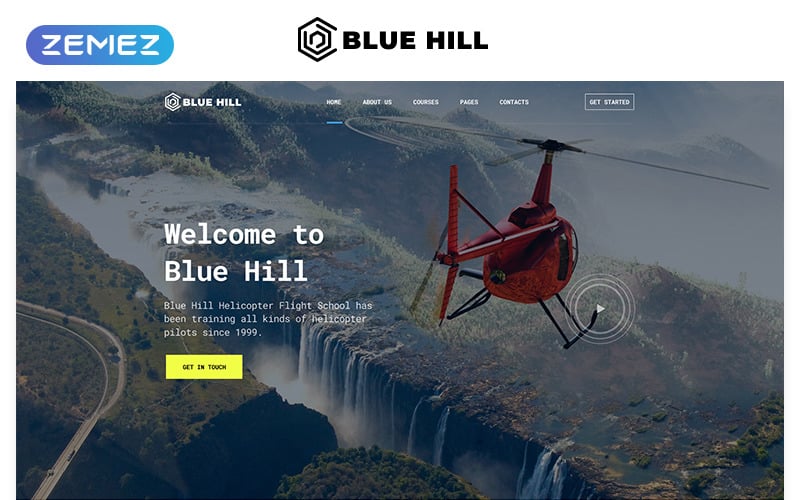 blue hill flight school multipage creative html website template 53326 original