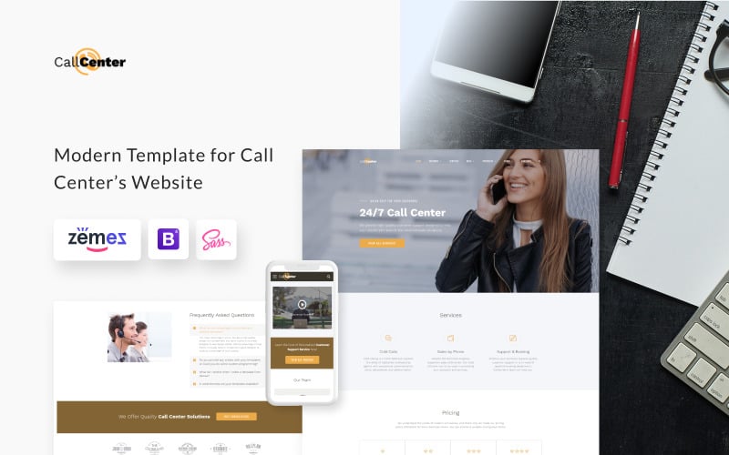 call center multipage html5 website template 69212 3 original