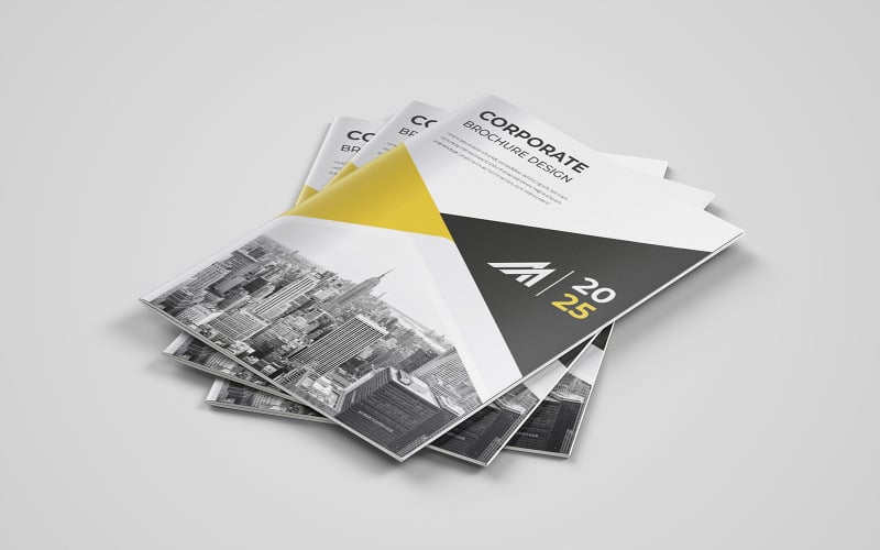 corporate company profiletemplate design minimal red color shape business brochure 260321 original