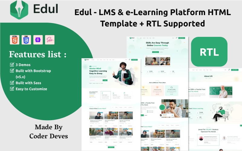 edul lms amp e learning platform html template rtl supported 371719 original