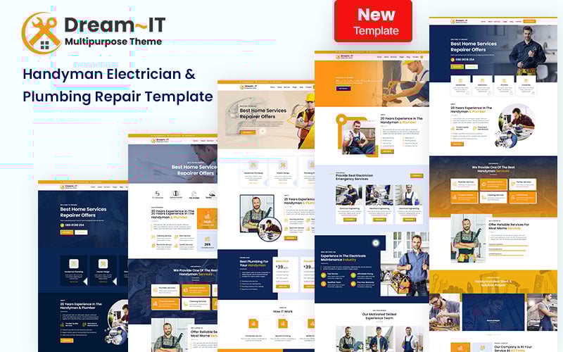 handyman electrician amp plumbing repair html5 template 212798 original