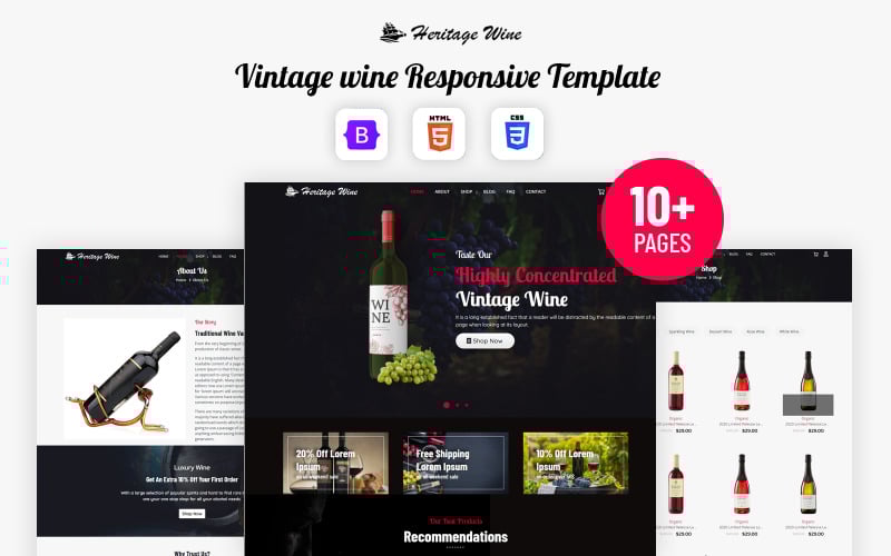 heritage wine wine shop and brewery selling html5 website template 239266 original