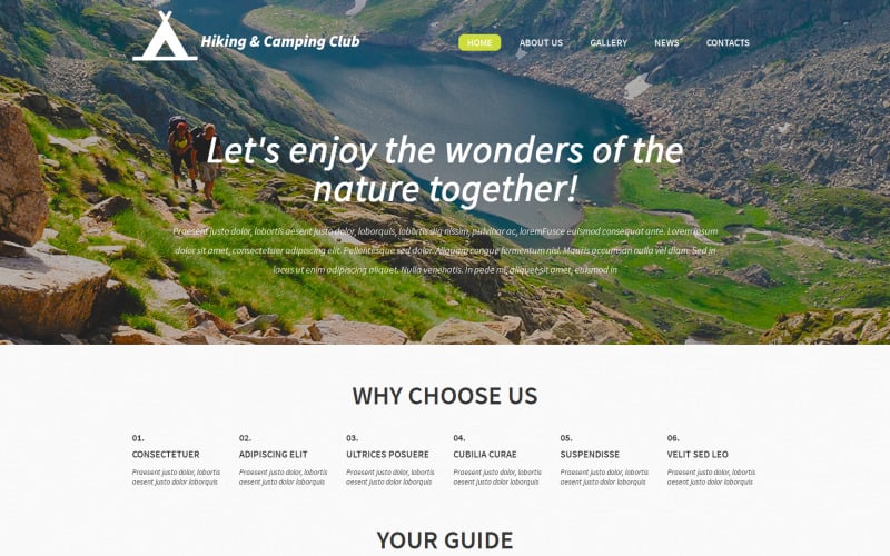 hiking and camping club wordpress theme 53298 original