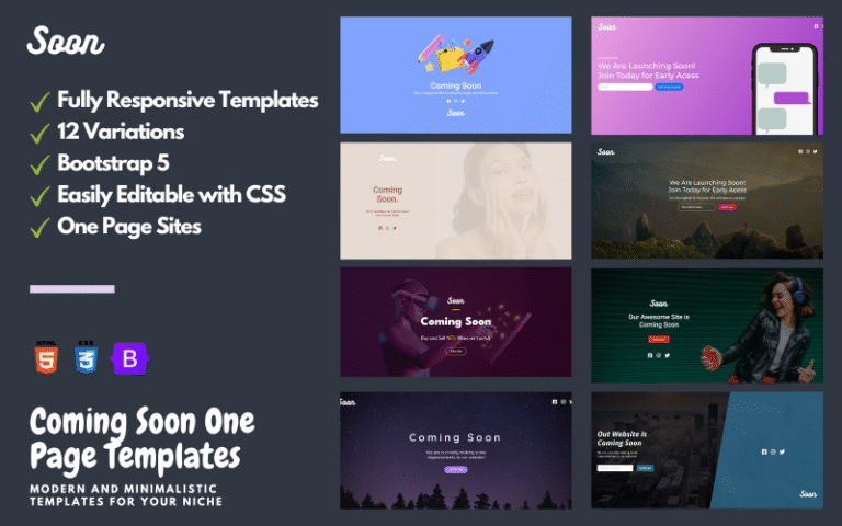 12 Coming Soon One Page HTML Templates - Template Witch