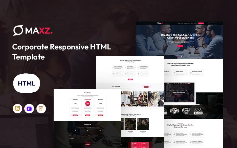 maxz corporate responsive website template 332848 original