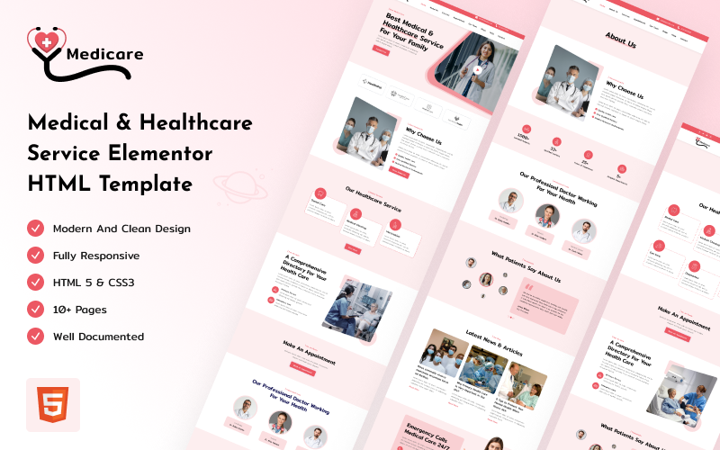 medicare medical and healthcare service html website template 387625 original