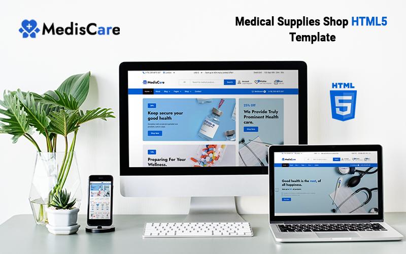 mediscare medical supplies shop html template 223268 original