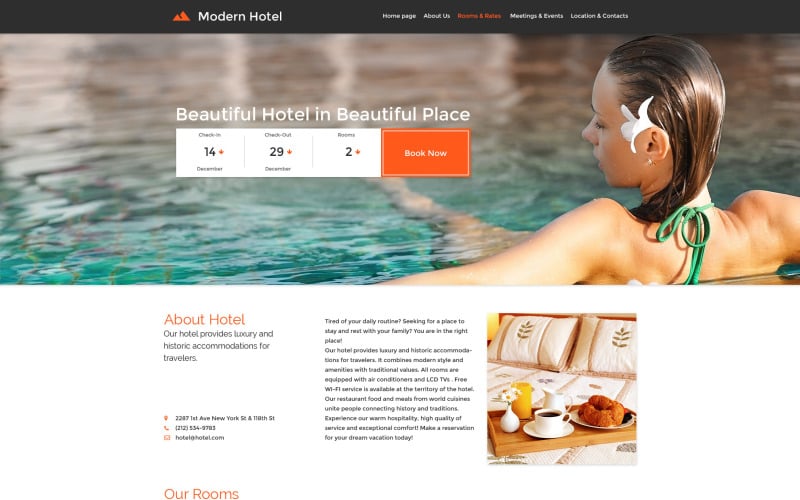 modern hotel website template 57610 original