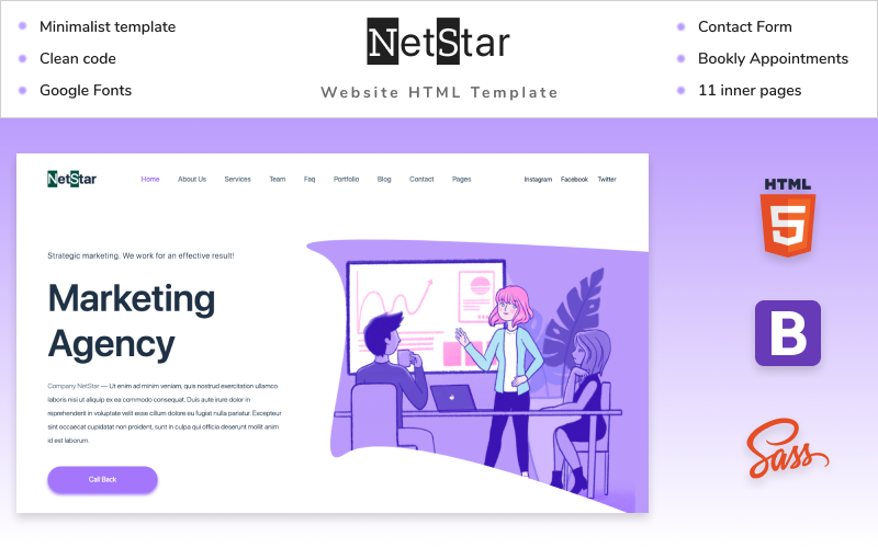 net star marketing agency website html5 template 187930 original