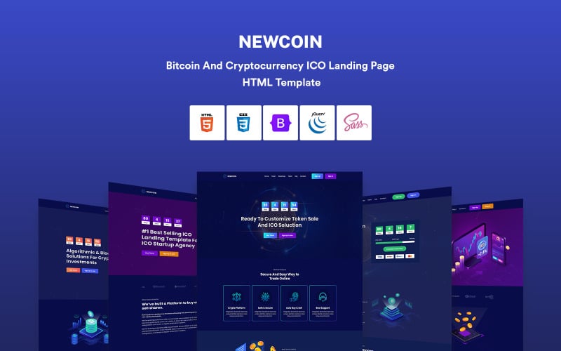 newcoin bitcoin and cryptocurrency ico html template 240615 original
