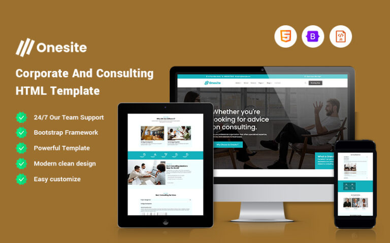 Onesite Corporate And Consulting Website Template Template Witch