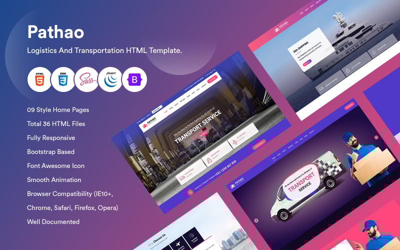 pathao logistics and transportation html template 187465 2 original