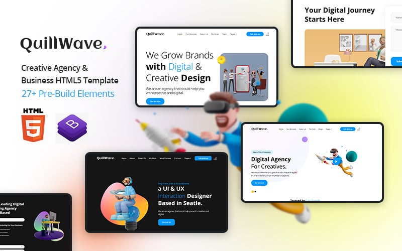 quillwave business and digital solution html5 template 491589 original