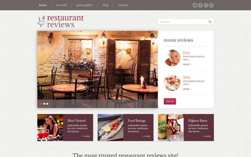 restaurant reviews responsive wordpress theme 49230 original