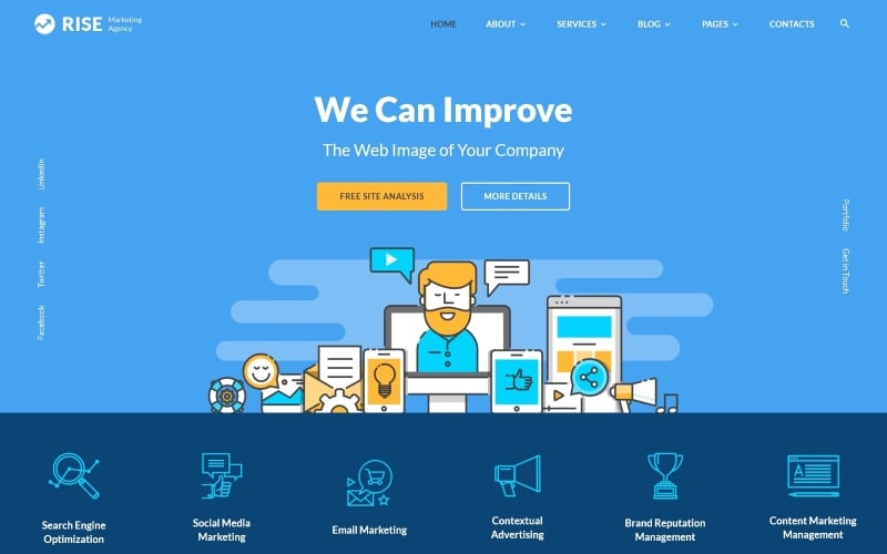 rise marketing agency multipage website template 64655 0 original