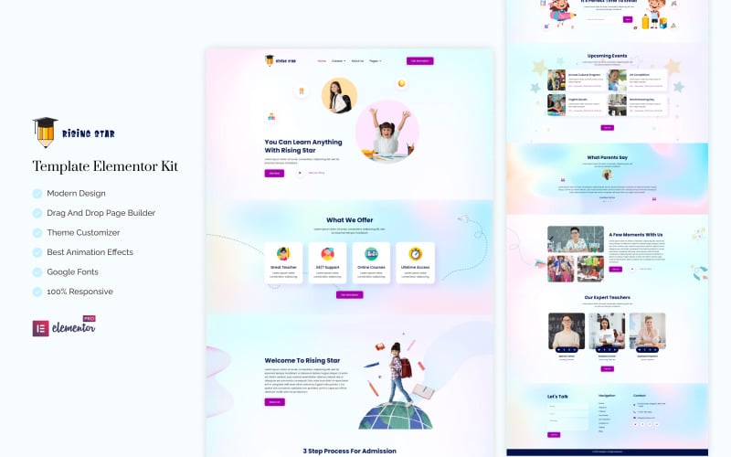 rising star education ready to use elementor template kit 275649 2 original