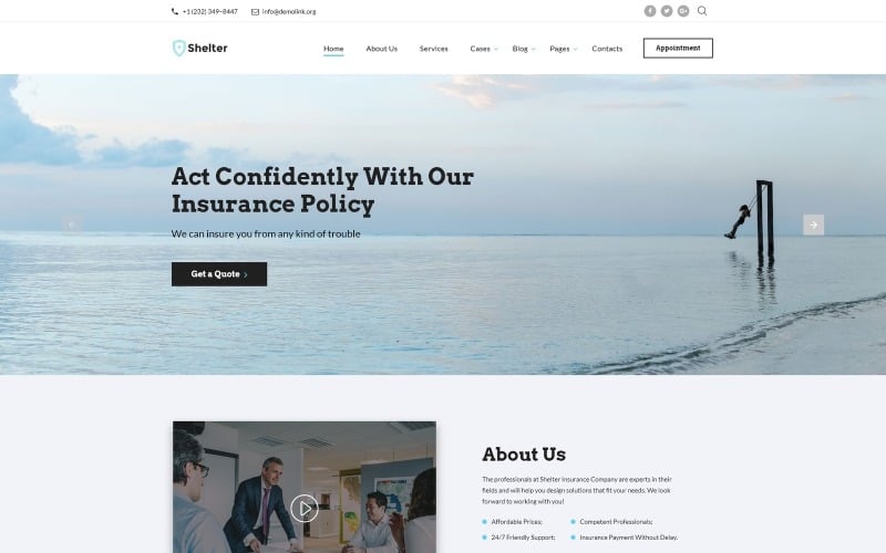 shelter insurance agency multipage html5 website template 68840 0 original 1
