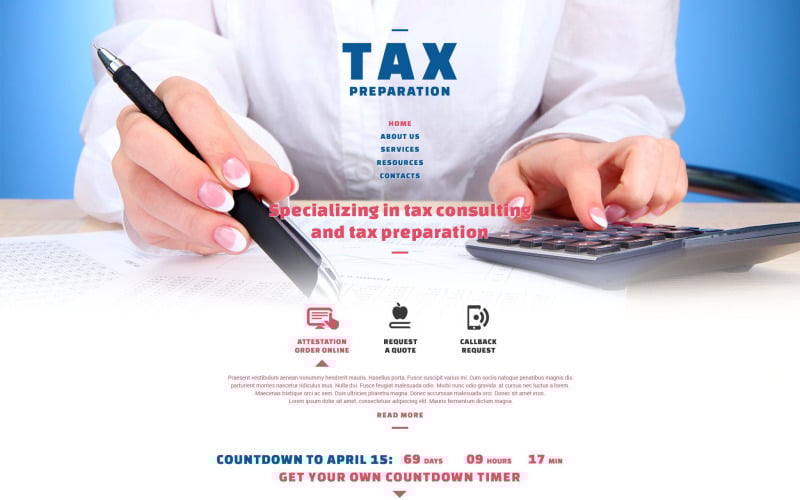 tax preparation website template 54810 original