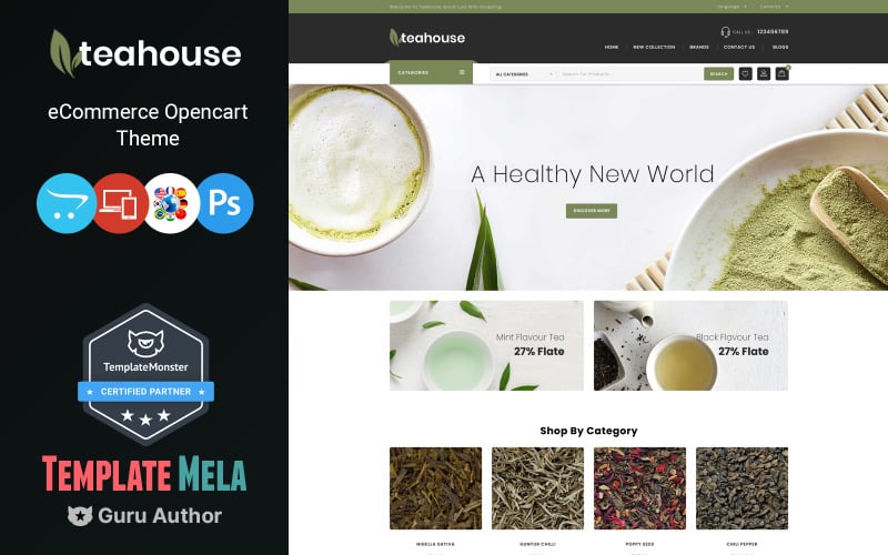 teahouse food and drinks store opencart template 79153 3 original