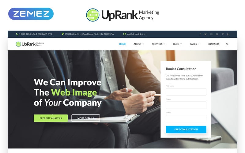 uprank stylish marketing agency multipage website template 70586 original