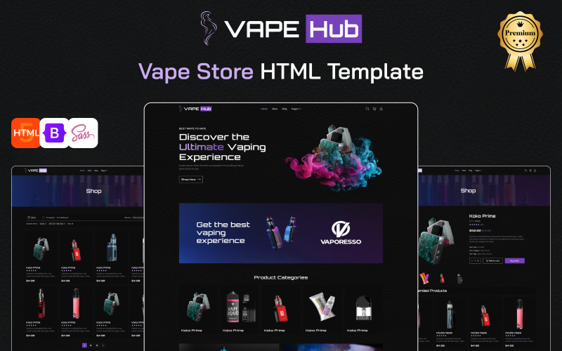 vape hub ultimate vape amp e liquid store ecommerce html bootstrap template 426355 original