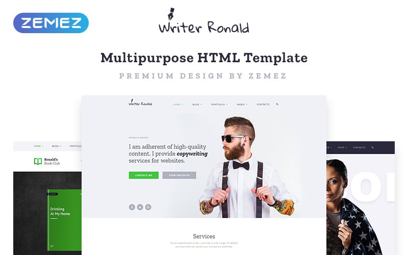 writer ronald universal personal multipurpose html website template 71789 original
