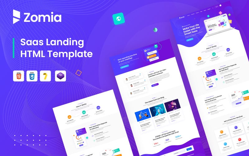 zomia saas software company html5 template 265803 original