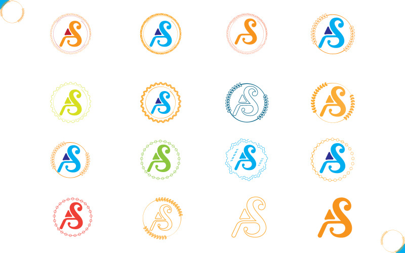 a and s luxurious creative logo template bundle original