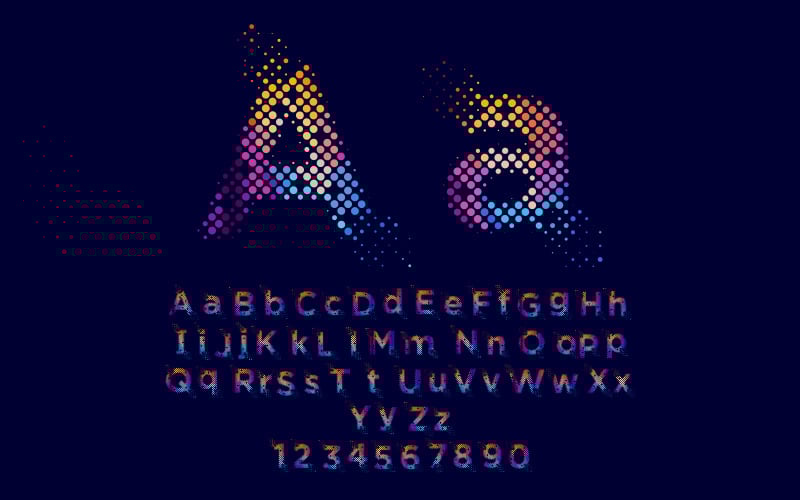 a to z letters initials halftone logo for tech connection network original