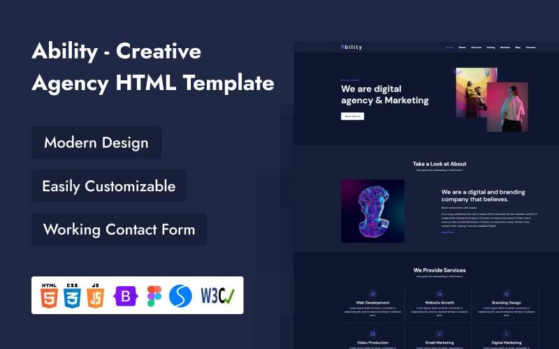 ability creative agency html template original