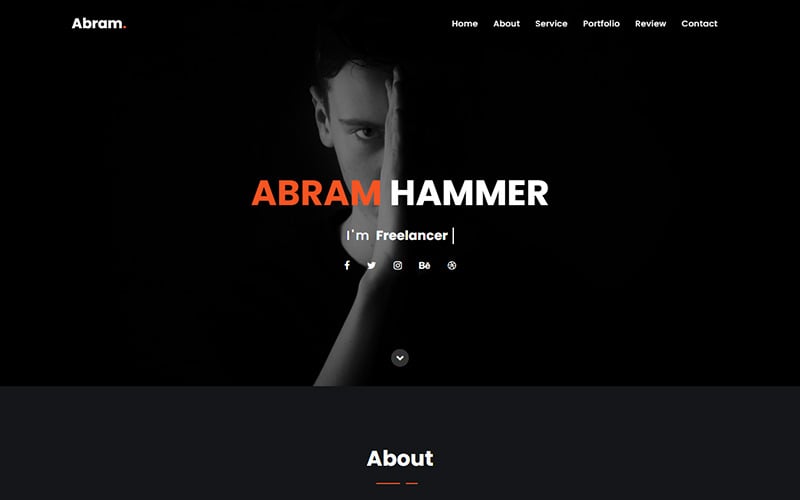 abram personal portfolio landing page template original