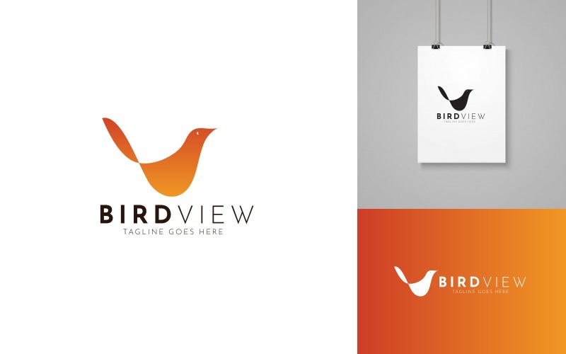 abstract bird logo design template original