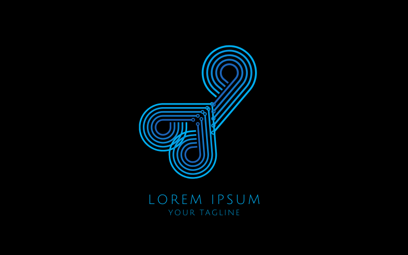 abstract blue digital dynamic logo original