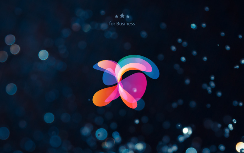 abstract butterfly wavy colorful petals for the dynamic and joyful logo original