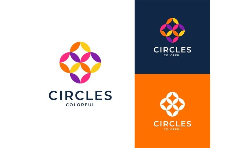 abstract circle colorful logo icon original