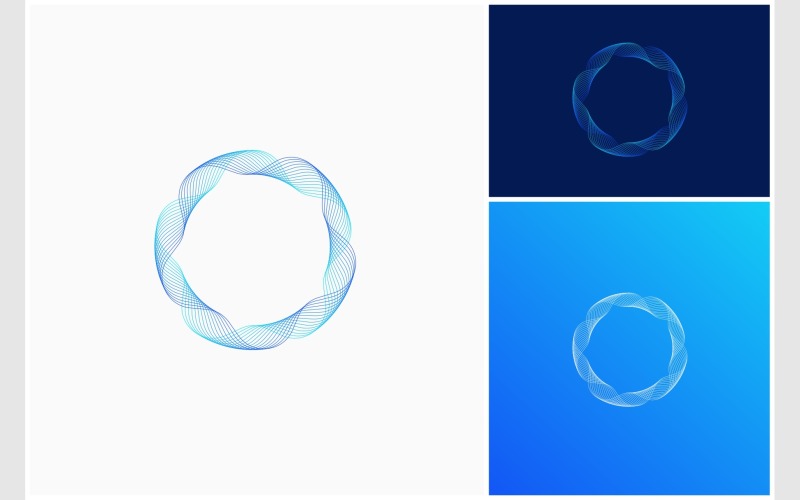 abstract circular wavy line logo original