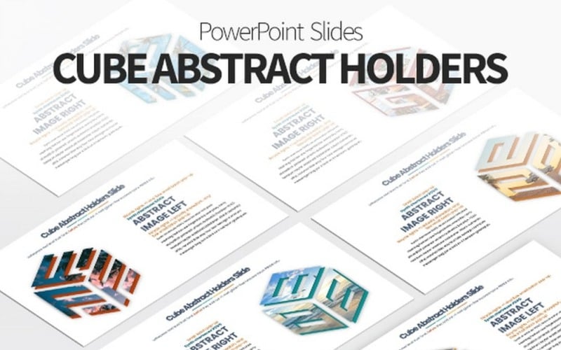 abstract cube image holders powerpoint original